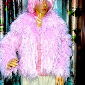 EUC Pink Faux fur Jacket